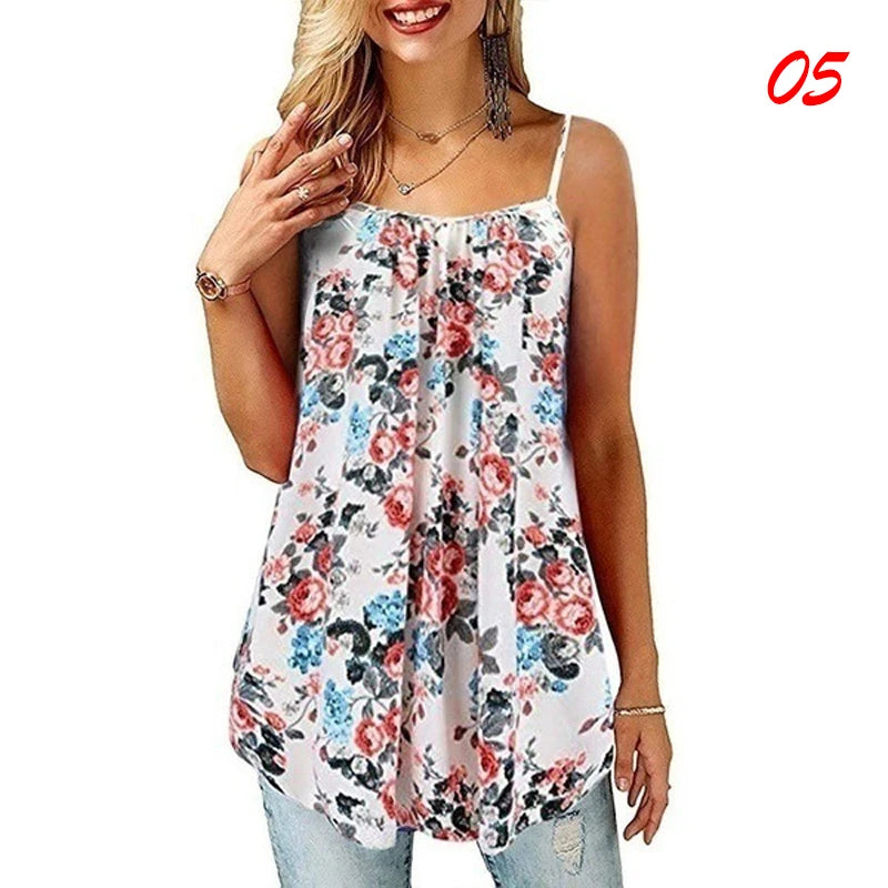 New Women Floral Printed Dress Sleeveless Fashion Bohemian Flower Loose Midi Beach Sundress Casual Female Dress