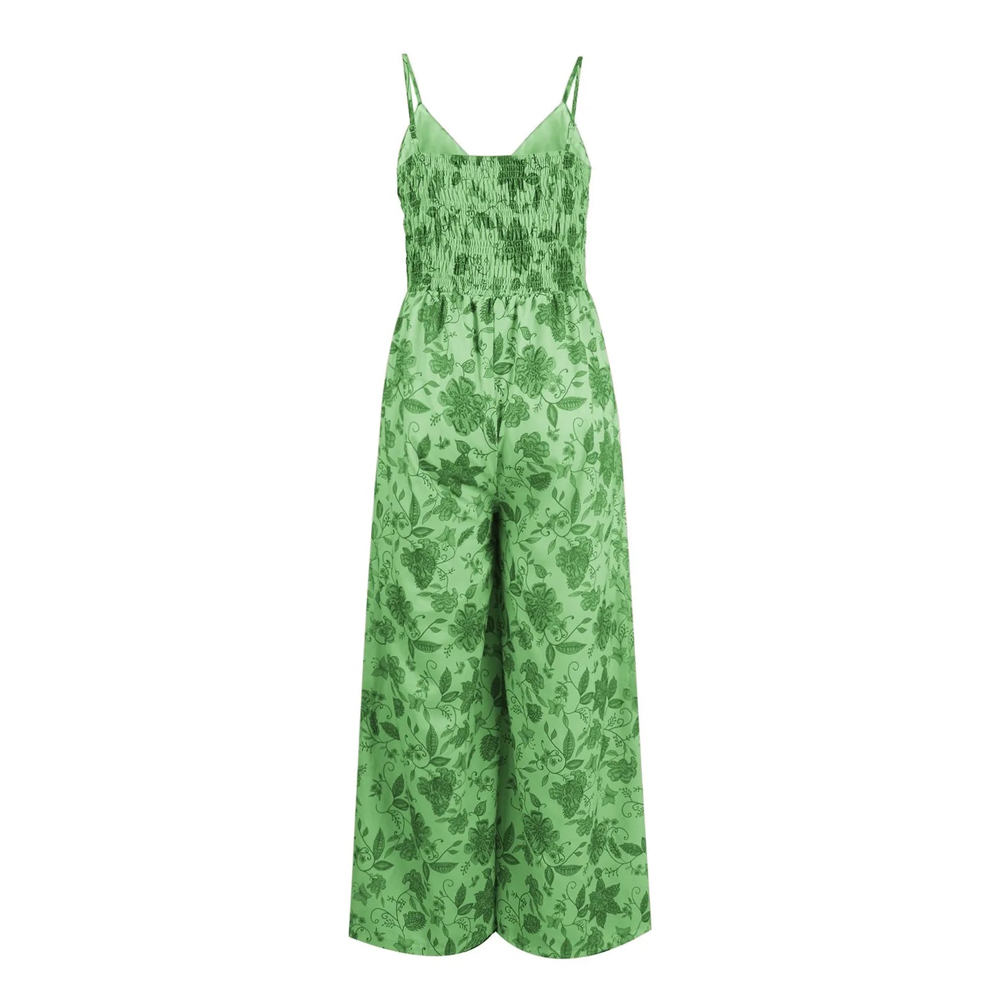 Women Summer Sexy Floral Print Jumpsuits Boho Sleeveless Wide Leg Long Overalls Rompers Female Loose Overalls Jumpsuit