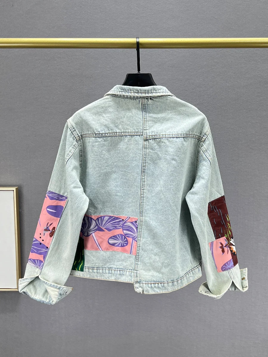 Women's Clothing Denim Jacket Coat Women's Short 2024 Spring New Casual Loose Slimming Bf Versatile Jeans Top Chaquetas De Mujer