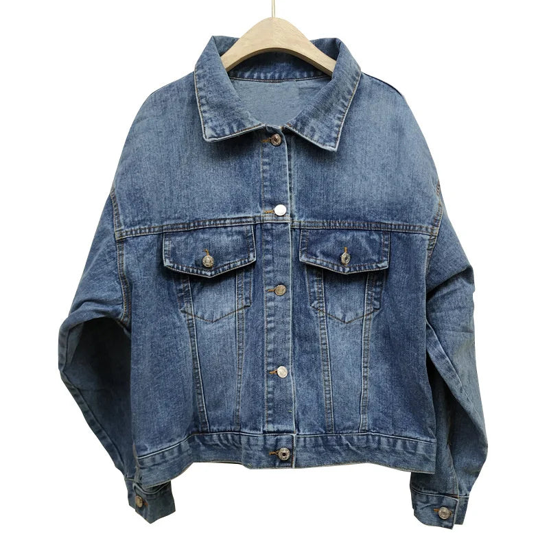 Jacket Women's Spring Boho Denim for Women Floral Appliques Embroidery Vintage Coat Long Sleeve Outerwear Female Jacket Coatee