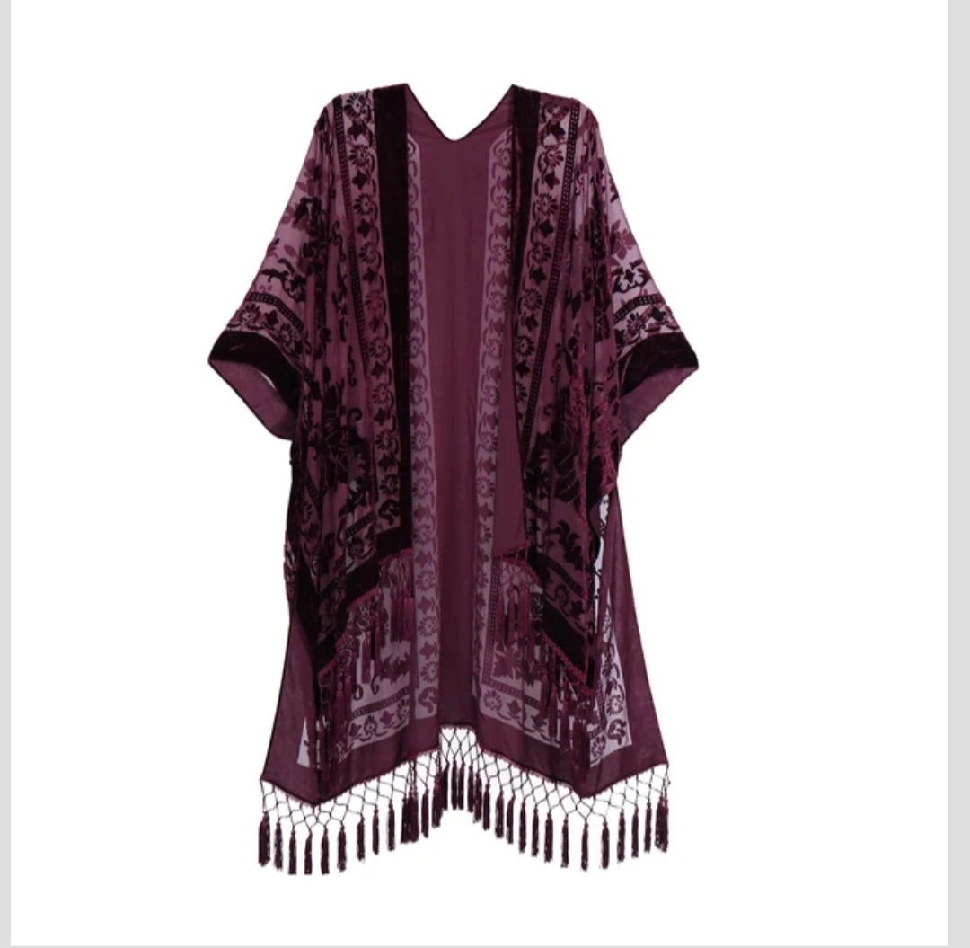 23 colors- Bohemian kimono Women's long Tassel Beach Cover-up Casual Cardigan Shaw