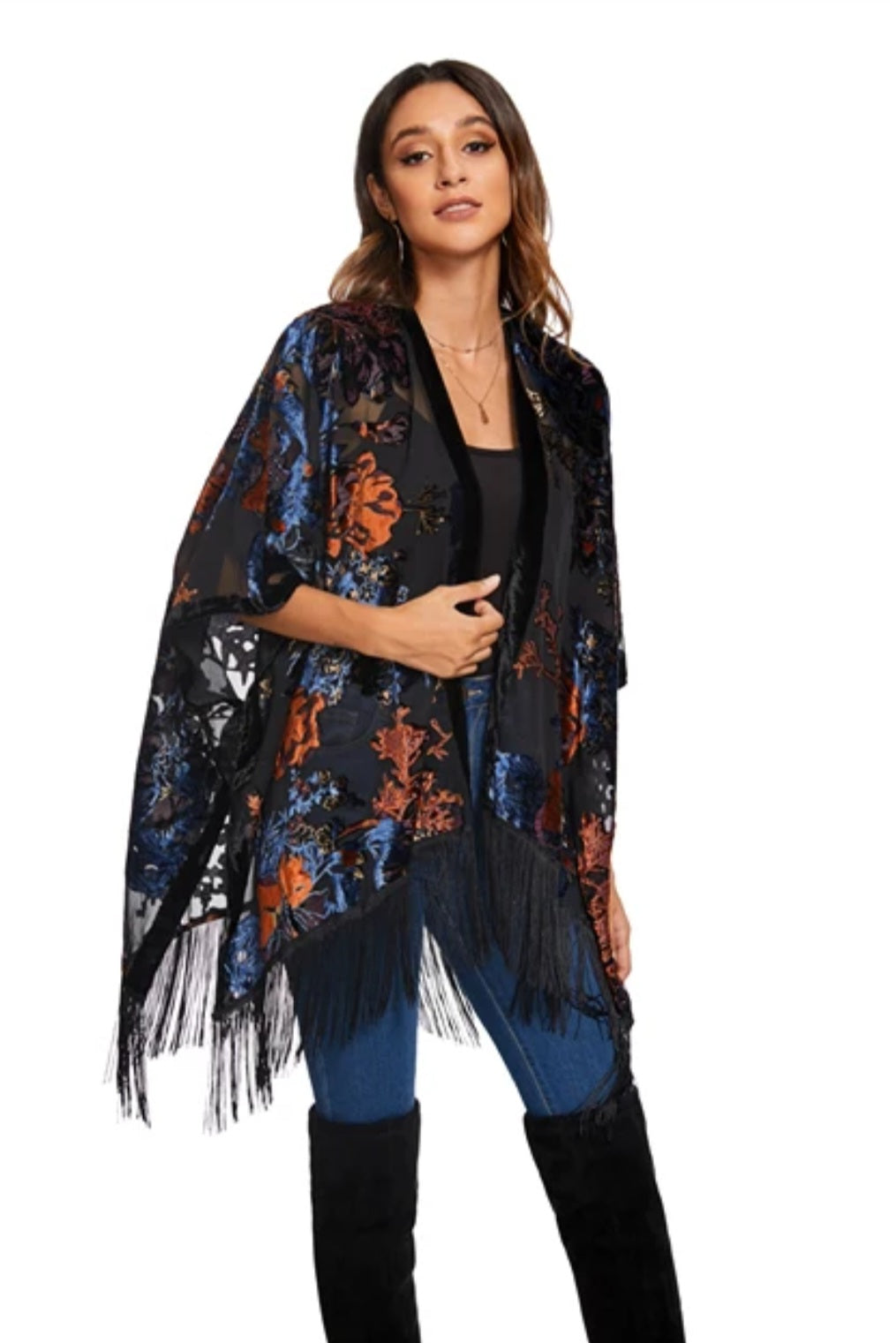 23 colors- Bohemian kimono Women's long Tassel Beach Cover-up Casual Cardigan Shaw