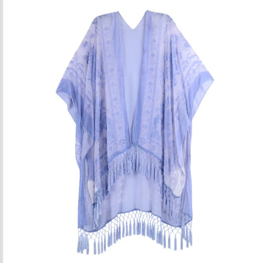 23 colors- Bohemian kimono Women's long Tassel Beach Cover-up Casual Cardigan Shaw