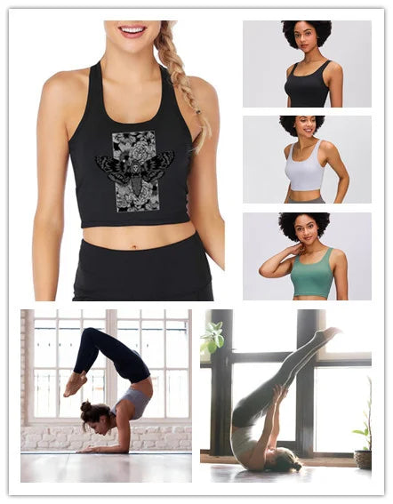 Vintage Bohemian Sun Design Breathable Slim Fit Tank Top Women's Customization Yoga Sports Training Crop Tops Summer Camisole