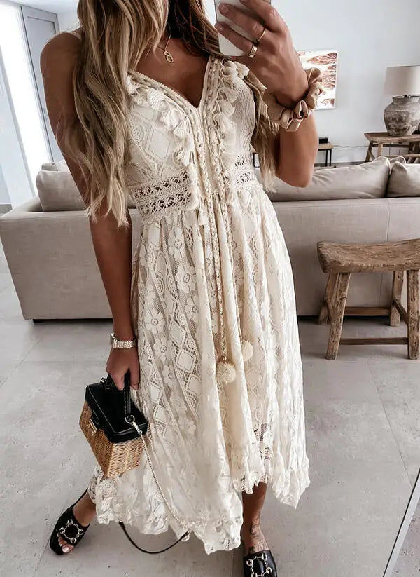 Summer White Dress For Woman 2023 Trendy Casual Beachwear Cover-ups Outfits New Boho Hippie Chic Long Maxi Dresses Elegant Party