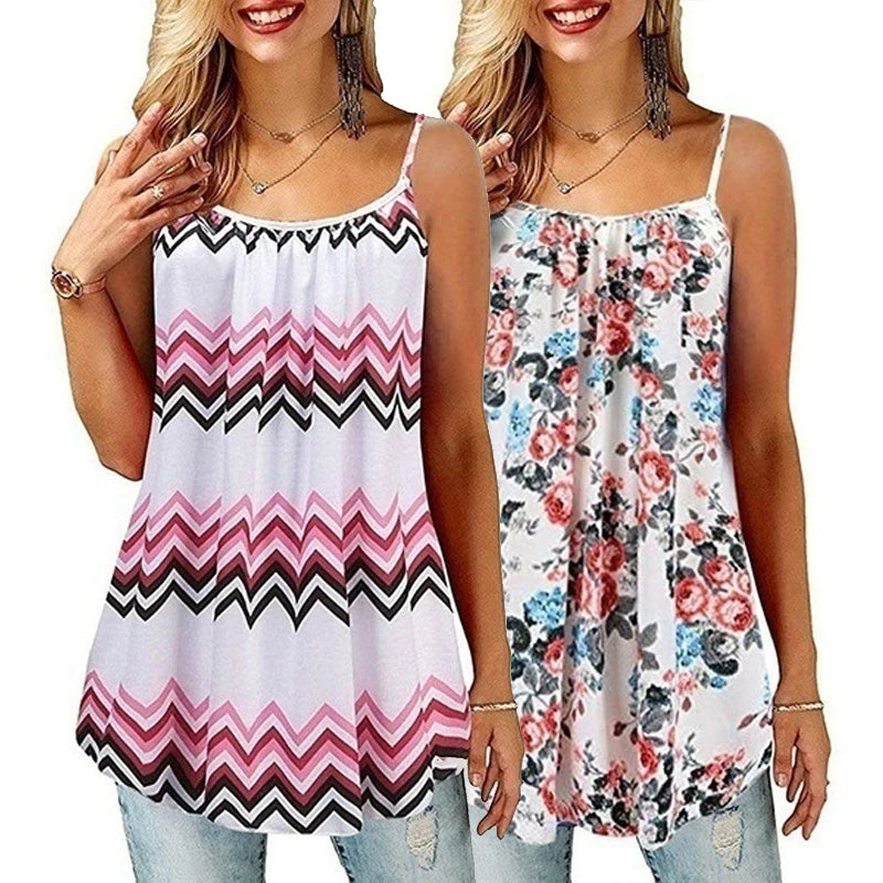 New Women Floral Printed Dress Sleeveless Fashion Bohemian Flower Loose Midi Beach Sundress Casual Female Dress